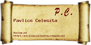 Pavlics Celeszta névjegykártya